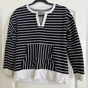 Talbots Black and White Striped Sweater